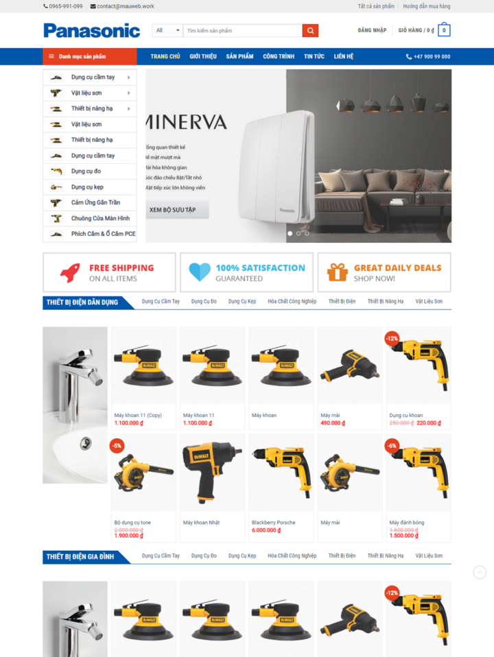 Mẫu website nội thất 069