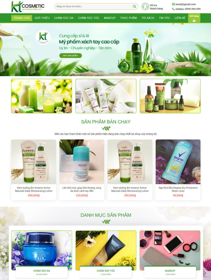 Mẫu website mỹ phẩm 036