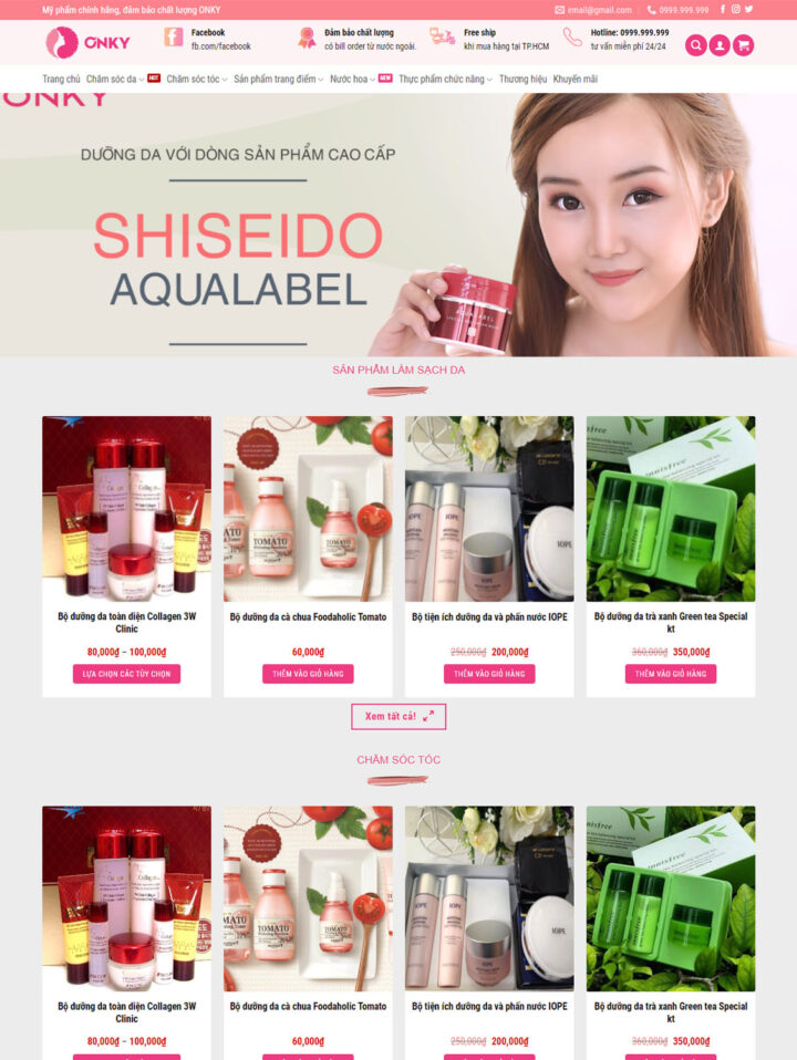 Mẫu website mỹ phẩm 049