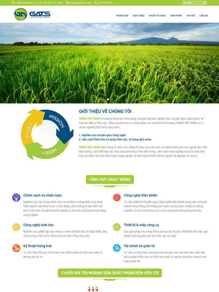 Mẫu website nông nghiệp 001