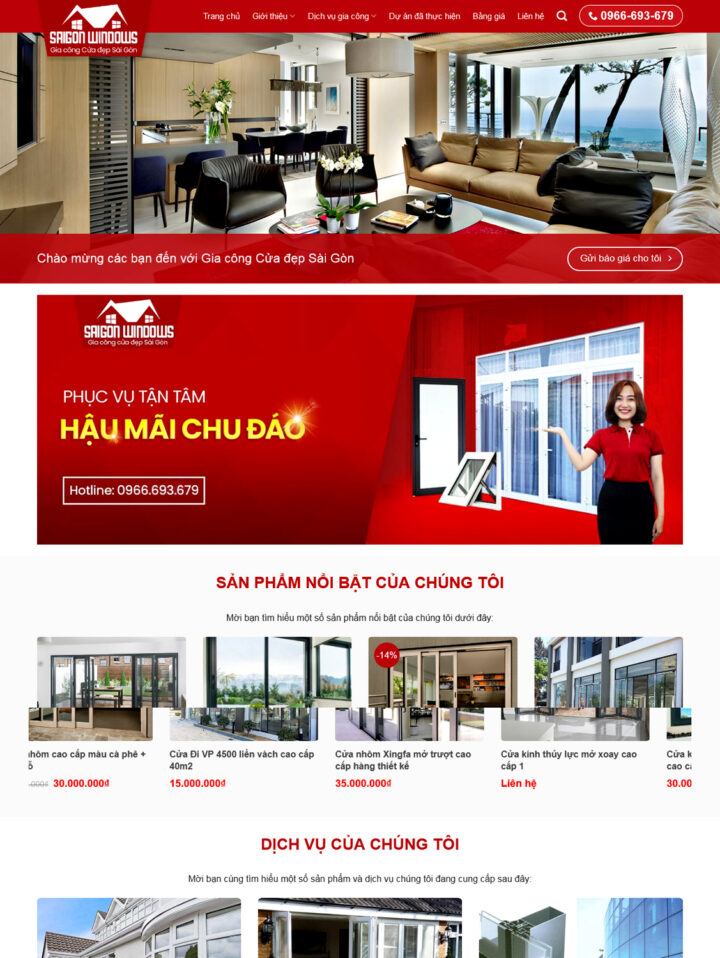 Mẫu website nội thất 093