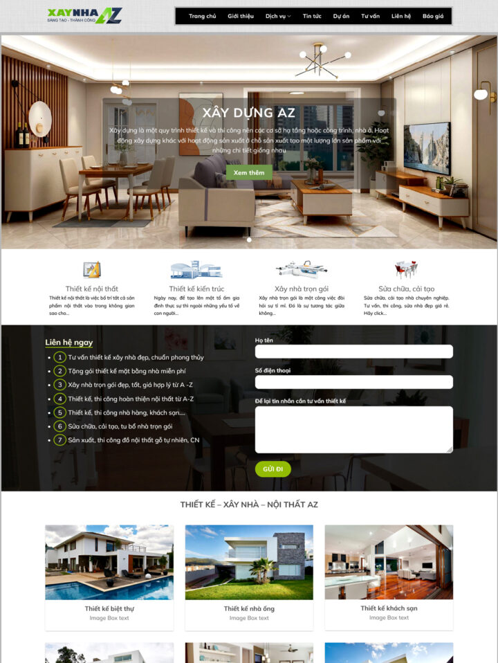 Mẫu website nội thất 007