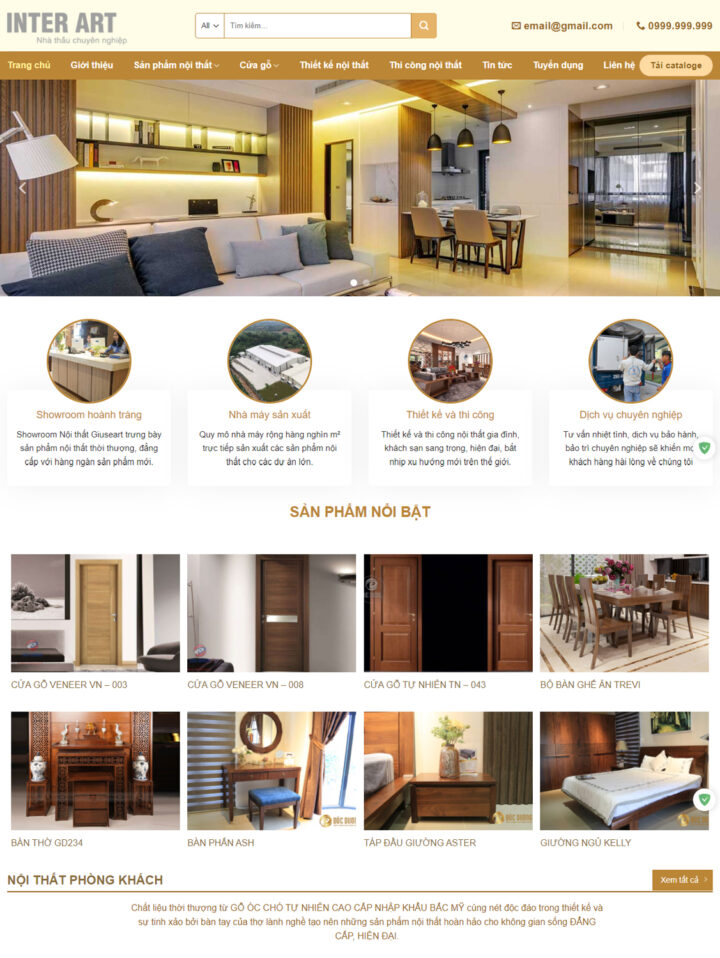 Mẫu website nội thất 016