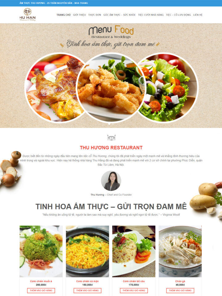 Mẫu website ẩm thực 036