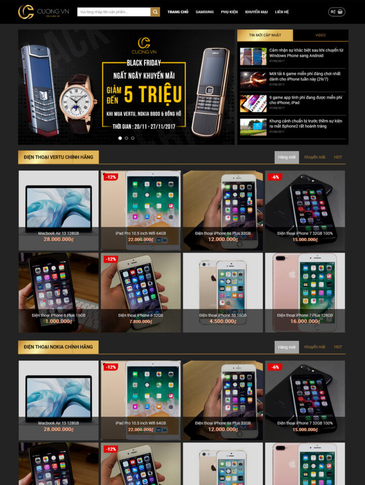 Mẫu website điện thoại 022