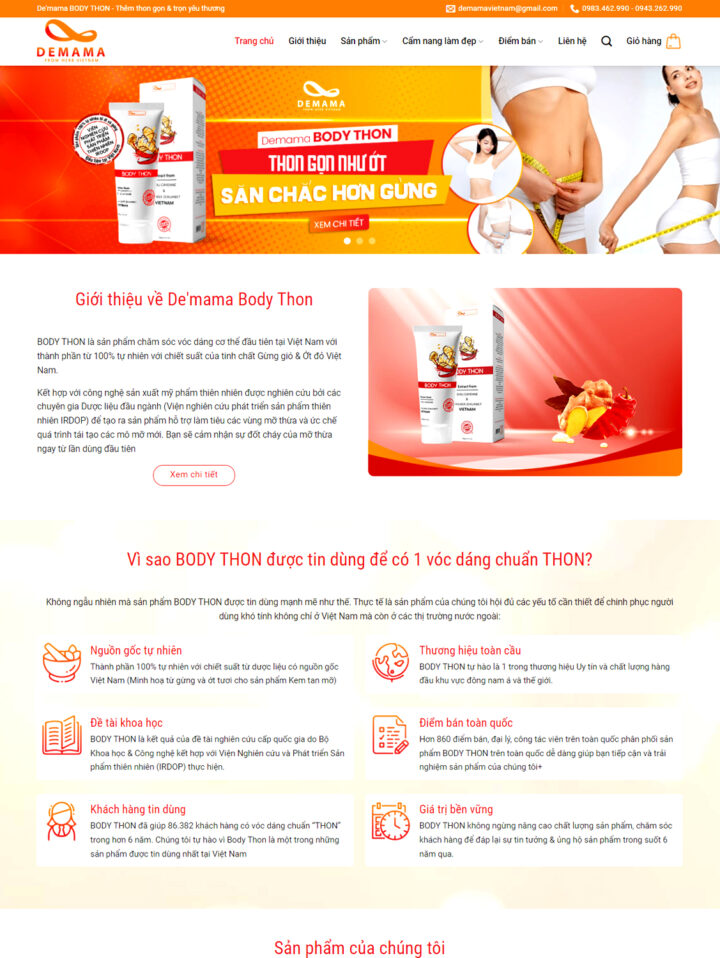 Mẫu website mỹ phẩm 065