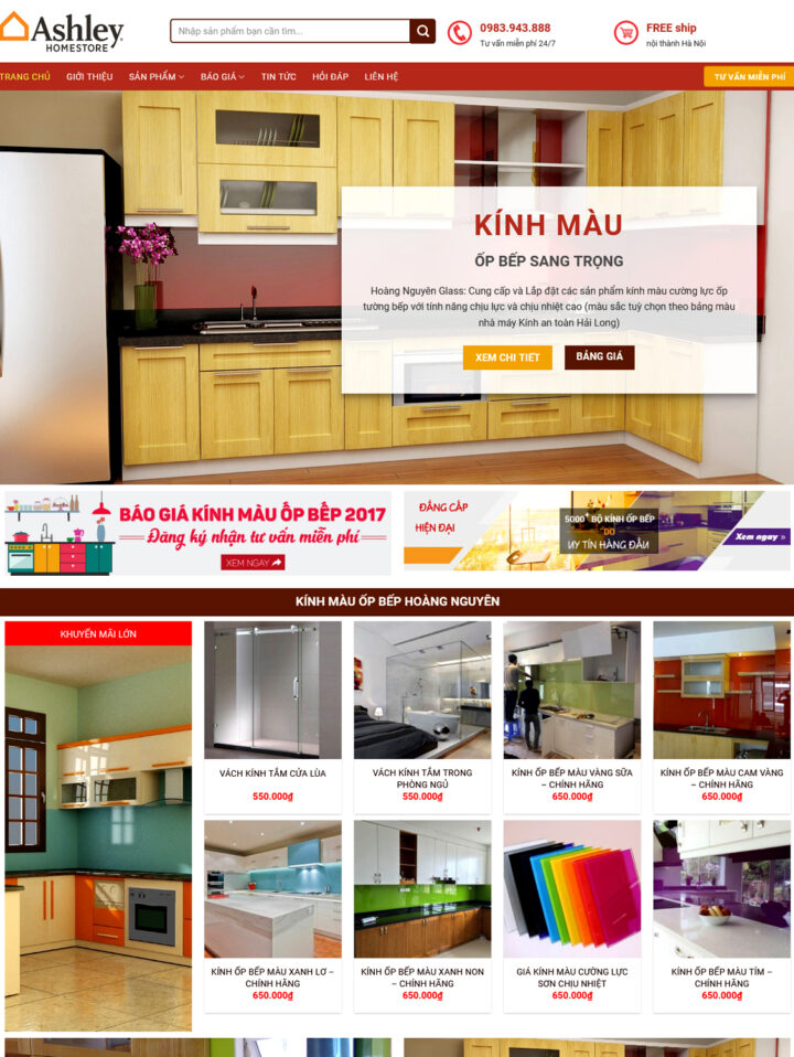 Mẫu website nội thất 100