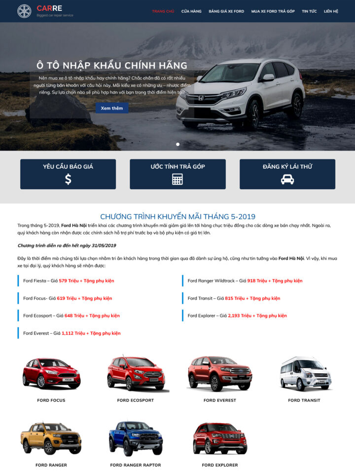 Mẫu website ô tô, xe máy 019